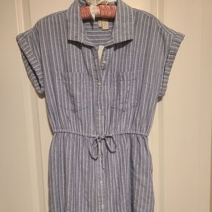 Blue and White Striped Japna Dress